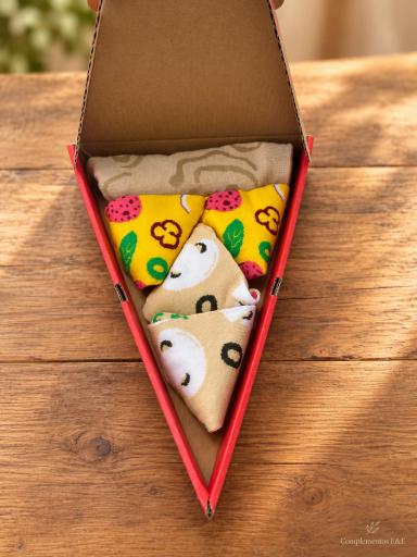 Calcetines divertidos en caja de pizza talla 41-46 [1]