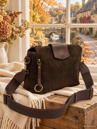 Bolso bandolera en tono tierra con correa ancha [3]