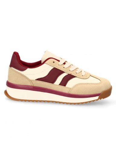 sneakers retro mujer burdeos baratos [3]