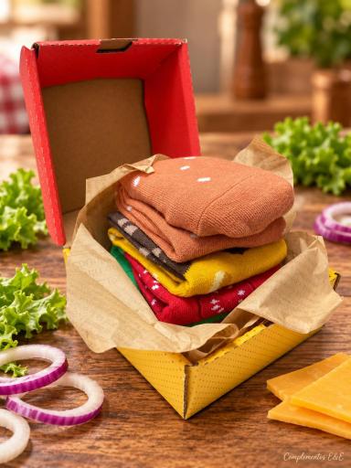 Calcetines originales en caja de hamburguesa para regalo [1]