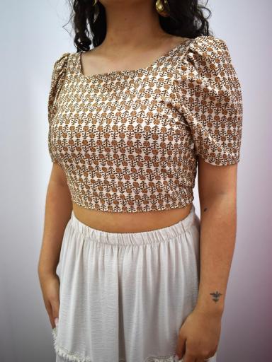Blusa corta boho chic espalda abierta barato