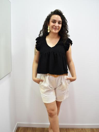 short lino mujer zara