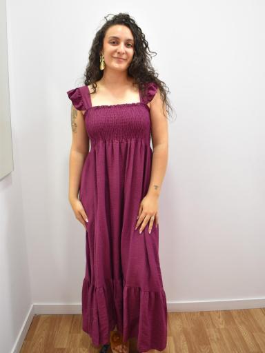 Vestido boho burdeos tirantes volante | Verano en estilo al mejor precio