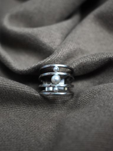 Anillo perlas mujer elegante moderno barato [2]