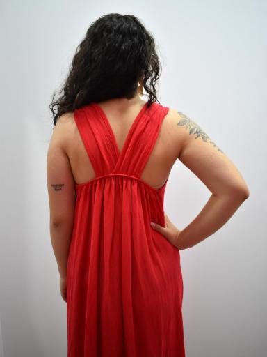 Vestido largo ancho escote pico barato [2]