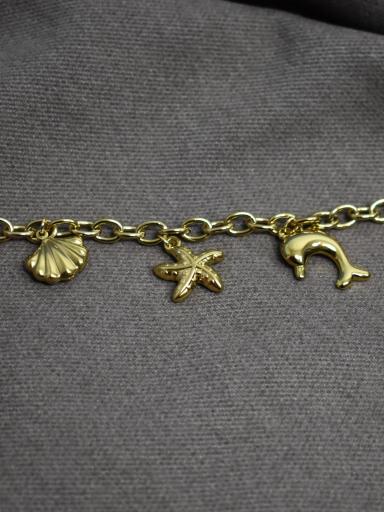 Pulsera dorada charms marinos elegante al mejor precio