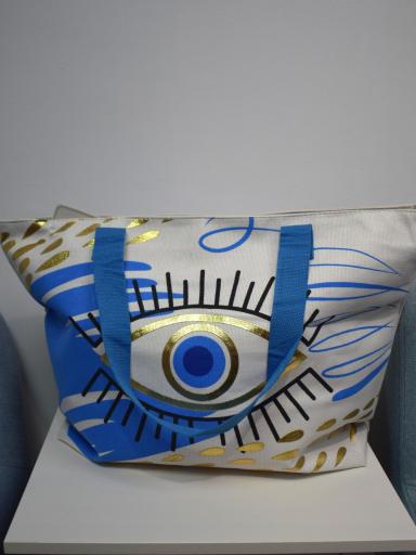 Bolso con ojo turco azul y dorado al mejor precio [1]