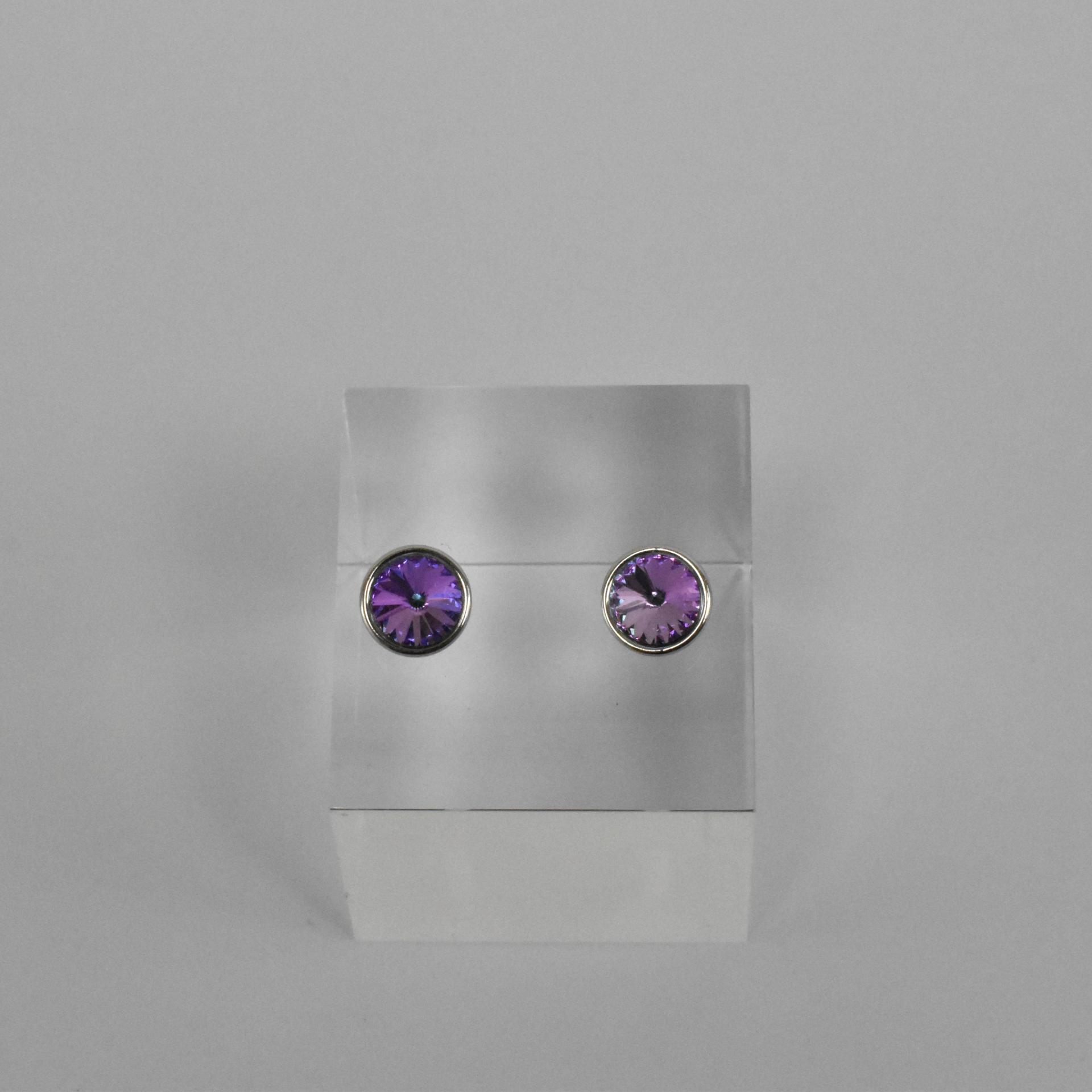 pendientes de cristal lilas