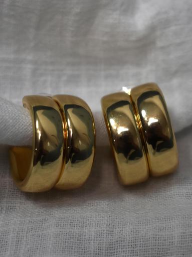 pendiente acero dorado