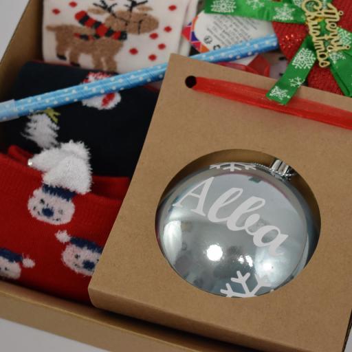 Set regalo de navidad para niño con bola de navidad personalizada con nombre [2]