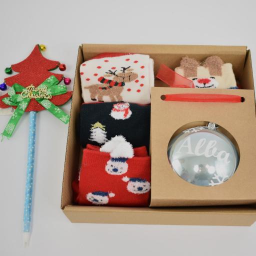 Set regalo de navidad para niño con bola de navidad personalizada con nombre [3]