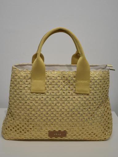 bolso rafia dorado