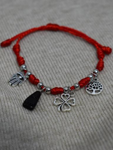 Pulsera Roja Ajustable – 7 Nudos y Símbolos de Buena Energía [2]