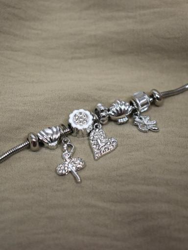 Accesorios Femeninos: Pulsera de Charms Plateados y Brillantes San Valentín [1]