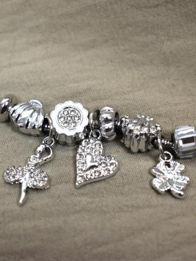 Pulsera de Acero Inoxidable Plateado con Charms Significativos barato [2]