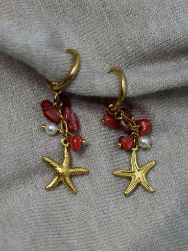 Pendientes de Aro con Estrella de Mar – Boho y Vibrantes [3]