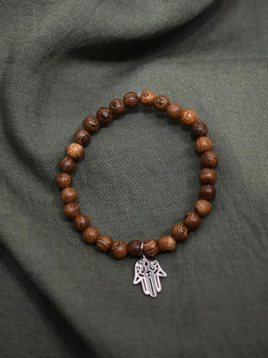 Pulsera de Palo Santo con Amuleto de Mano de Fátima barata [2]