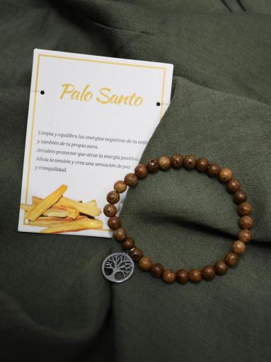 Pulsera Energética de Palo Santo con Colgante Árbol de la Vida