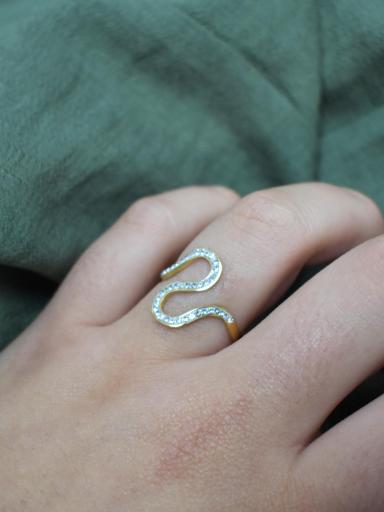 Anillo Minimalista con Brillos – Acero Inoxidable Ajustable barato [1]