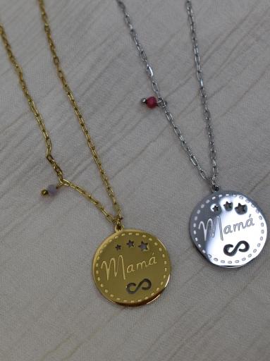collar mama placa redonda con simbolo infinito acero inoxidable [1]
