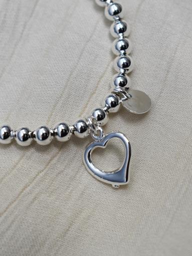 pulsera plata mujer con charm corazon elegante [1]