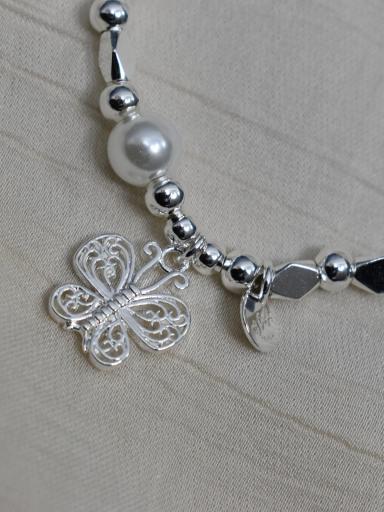 pulsera plata mujer con charm mariposa elegante [1]