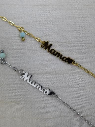 pulsera mama con corazon acero inoxidable dorado y plateado