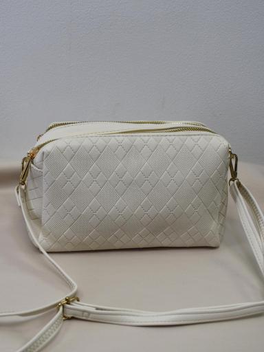 bolso bandolera blanco pequeño acolchado elegante con cremallera [2]