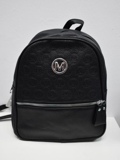 mochila negra diseño moderno con bolsillos [2]