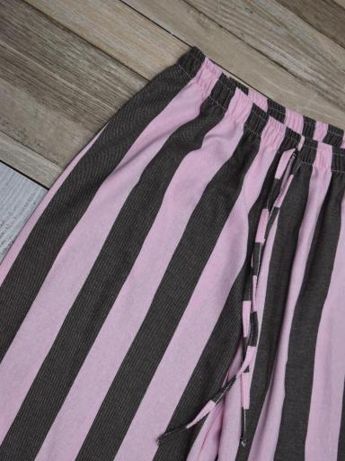 pantalon mujer rayas verticales rosa negro cintura elastica look casual [3]