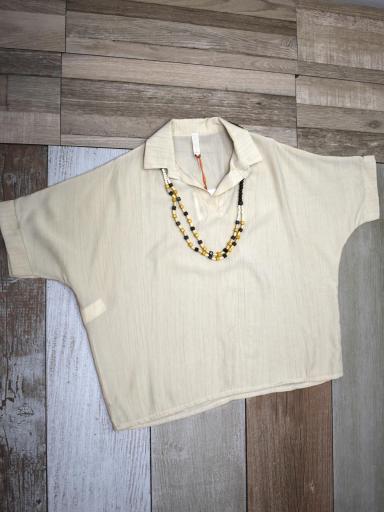 camiseta básica mujer beige blanco cómoda look diario primavera verano [2]