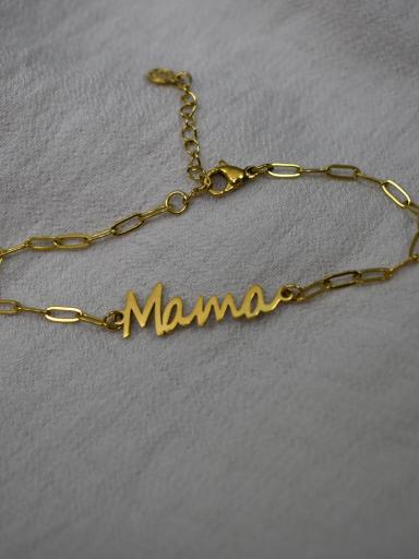 pulsera mama acero dorado minimalista elegante [0]