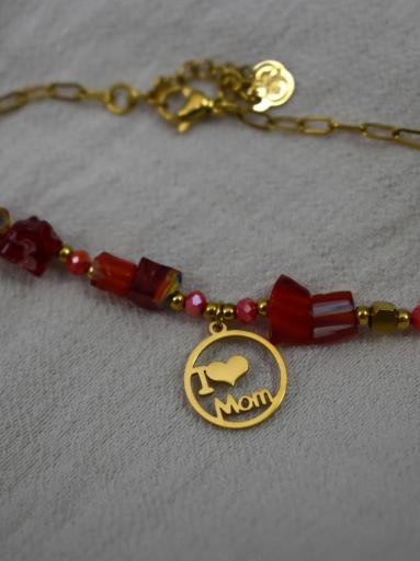pulsera regalo madre piedras rojas elegante [3]