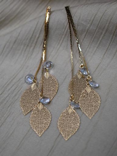 pendientes largos finos dorados plateados estilo sofisticado [2]