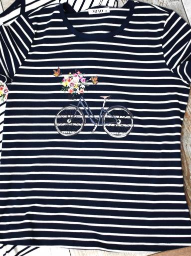 Camiseta de manga corta con estampado de bicicleta – Algodón premium barato [2]