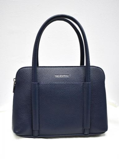 Bolso azul marino elegante mujer asa fija doble cremallera