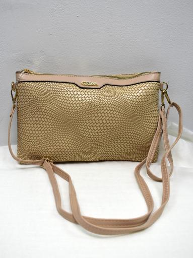 Bolso beige trenzado mujer elegante con correa bandolera [1]
