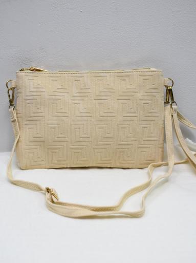 Bolso beige mujer con textura geométrica elegante [3]