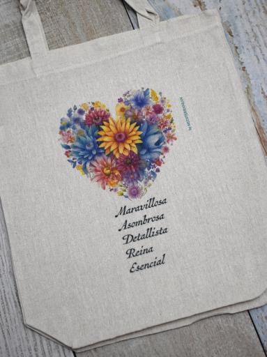 Bolso de tela para el Día de la Madre con diseño de flores [2]