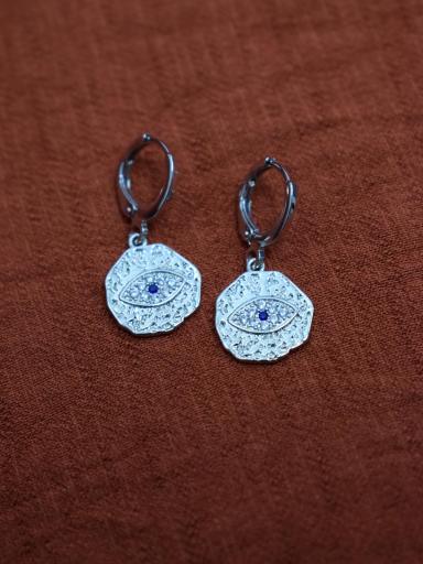 Pendientes ligeros con aro y colgante de ojo turco para mujer [2]