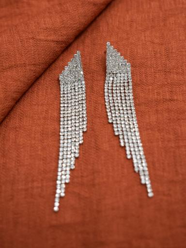Pendientes de fiesta en acero plateado con brillos [0]