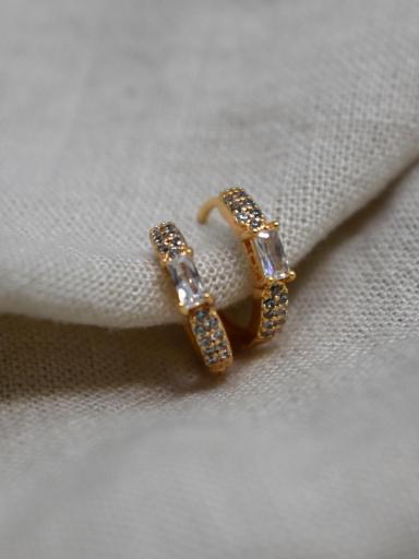 Aros pequeños dorados con brillos para mujer [2]