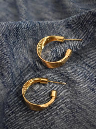 Pendientes dorados acero inoxidable mujer barato [2]