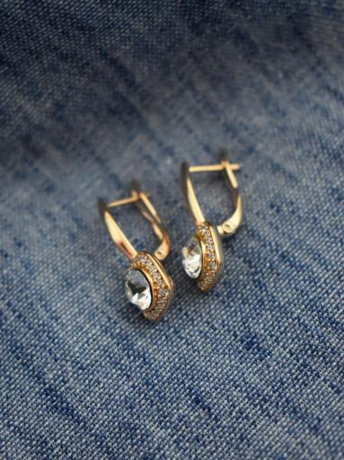 Pendientes dorados con brillantes barato [3]