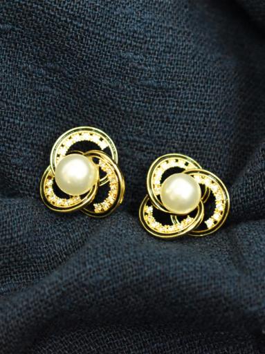 Pendientes de Perlas con Brillos en Acero Dorado o Plateado – Brilla con Elegancia Atemporal