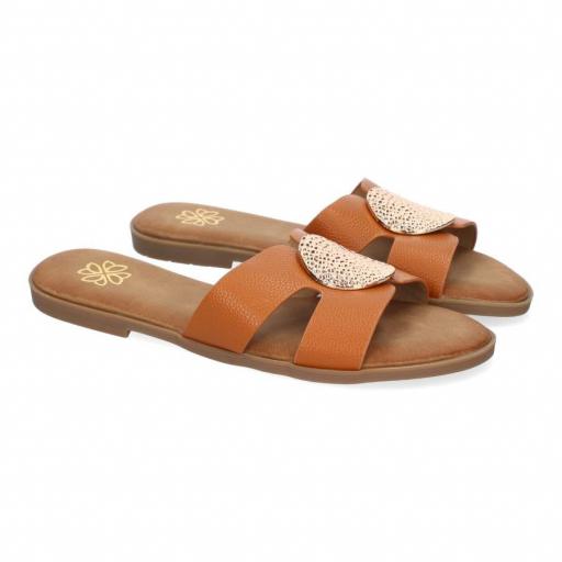 sandalias mujer planas camel [2]