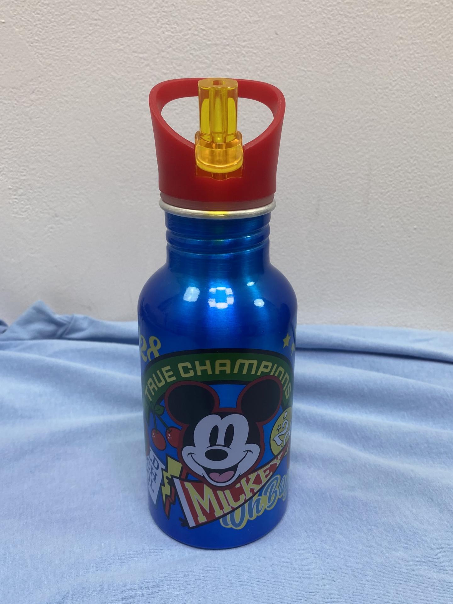 Botella Mickey Mouse de aluminio 545 ml con pajita abatible