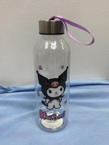 Botella transparente Kuromi con cinta lila [1]