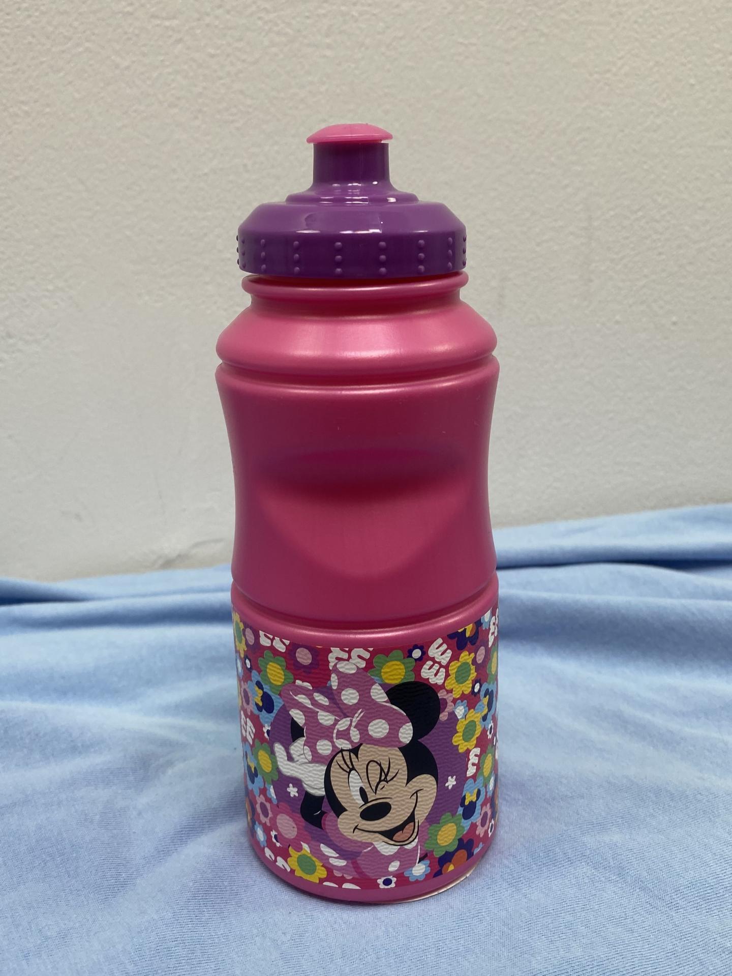 Botella Minnie Disney para el cole con flores