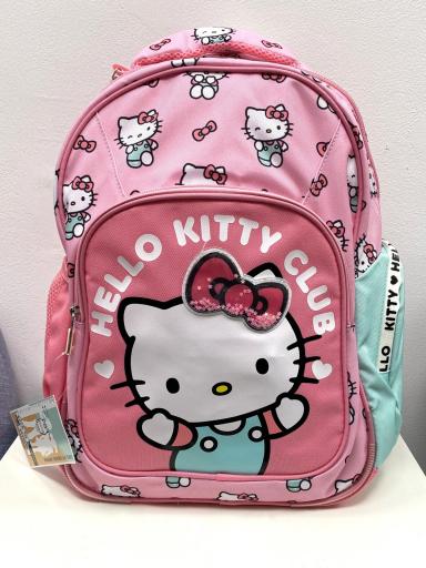Mochila escolar Hello Kitty rosa con bolsillos laterales [0]